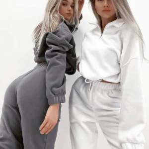 2Pcs Hooded Sweatshirt And Pant Tracksuit