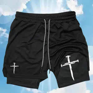 Men's Cross Print Running Shorts