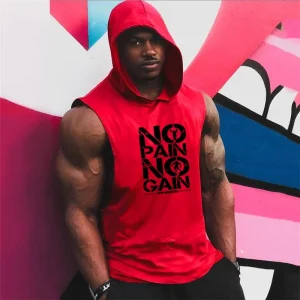 Men's Sleeveless Gym Hoodie - Muscle Fit Top
